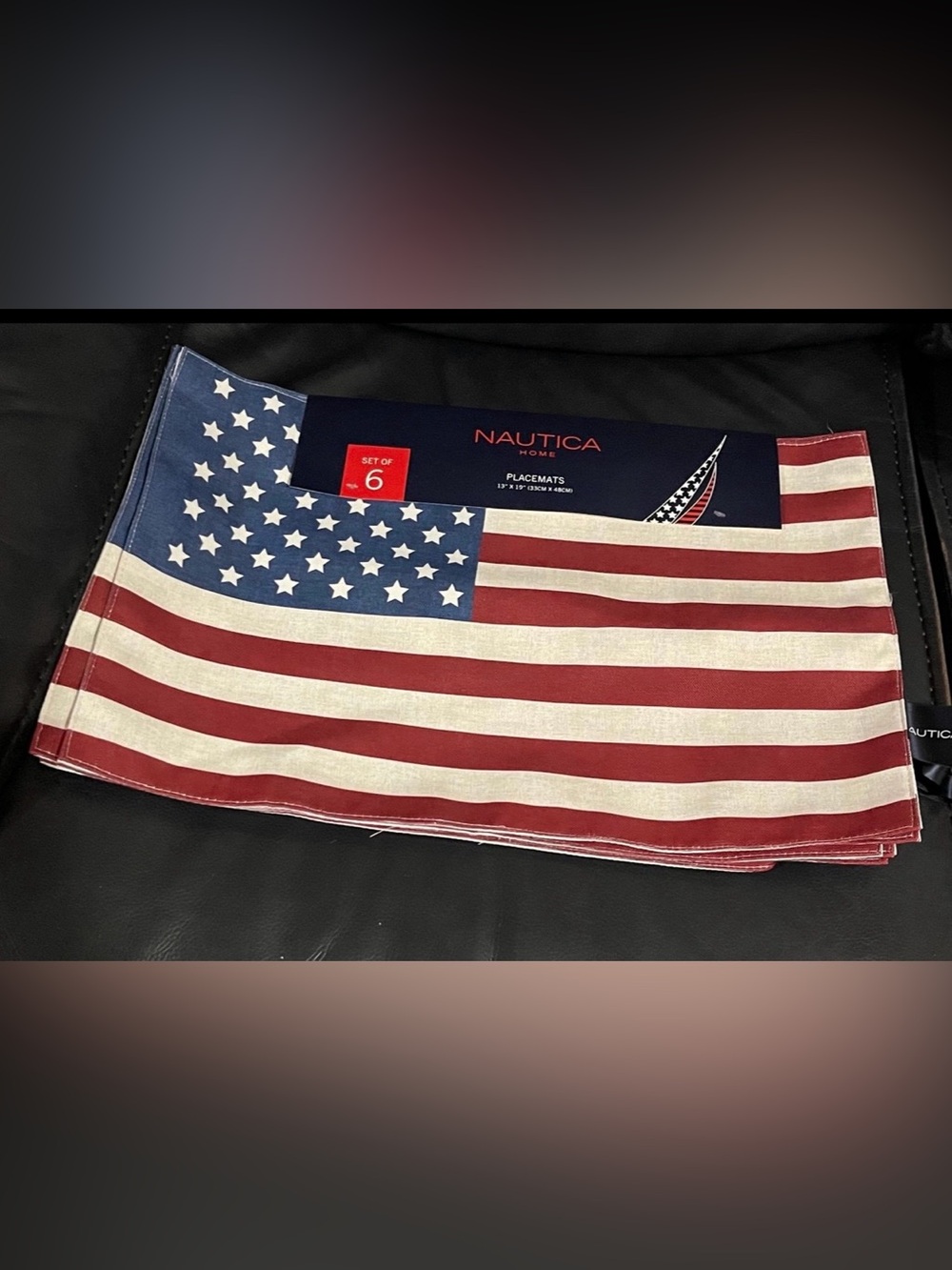 Nautica Home Patriotic Placemats, Set of 6 American Flag Placemats